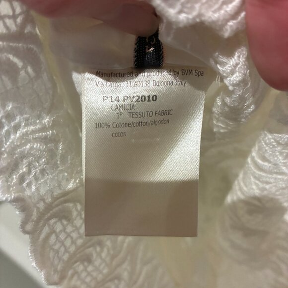 Giambattista Valli 100% Cotton Tunic Blouse with Lace Accents - Women's XS - Picture 8 of 9